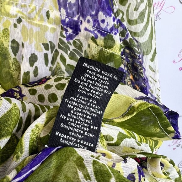 Jessica coverup dress butterfly’s tropical Vibrant Green and Purple Tunic - Picture 7 of 8